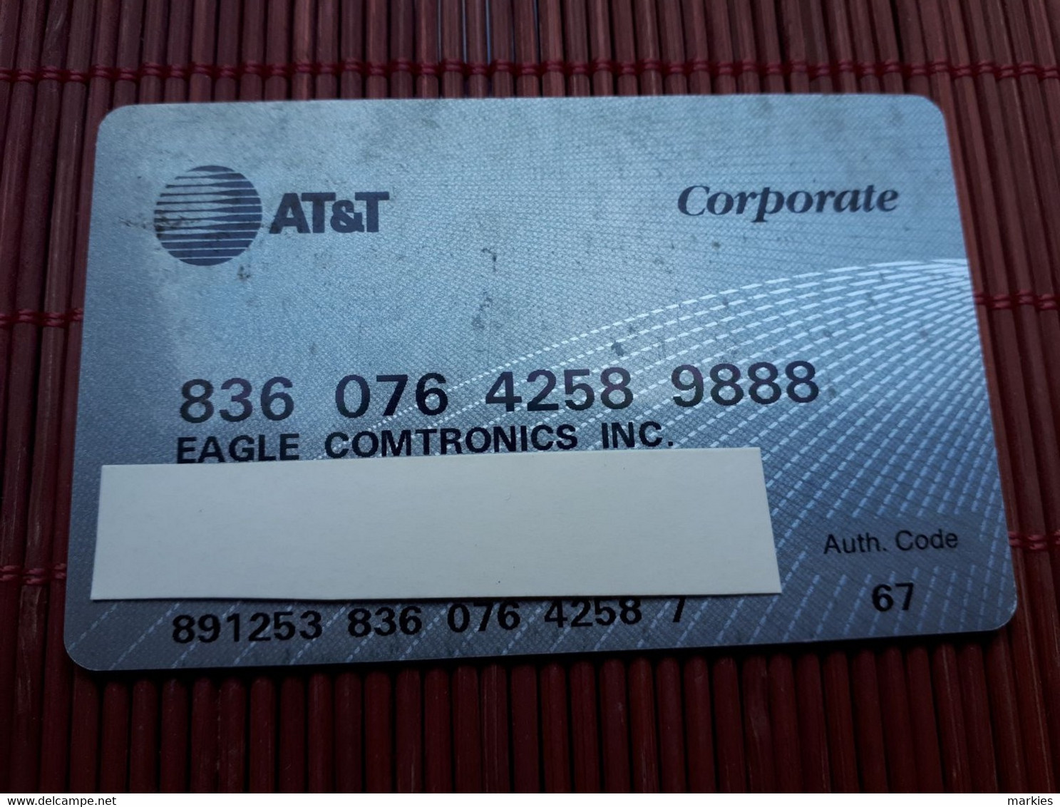 AT& T Corporate Caard Used Nort Perfect Cards Has Some Marks Look Scan Rare 2 Scans - AT&T