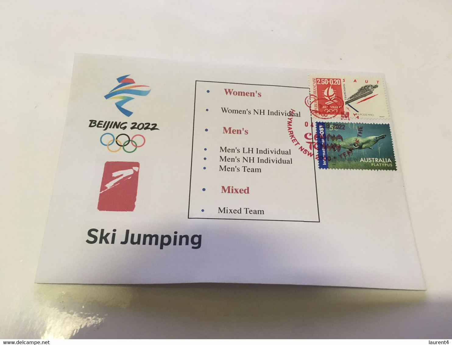 (1 G 26) Beijing 2022 Winter Olympic Games - Postmarked Opening Day Of The Games 4-2-2022 - Ski Jumping - Winter 2022: Beijing