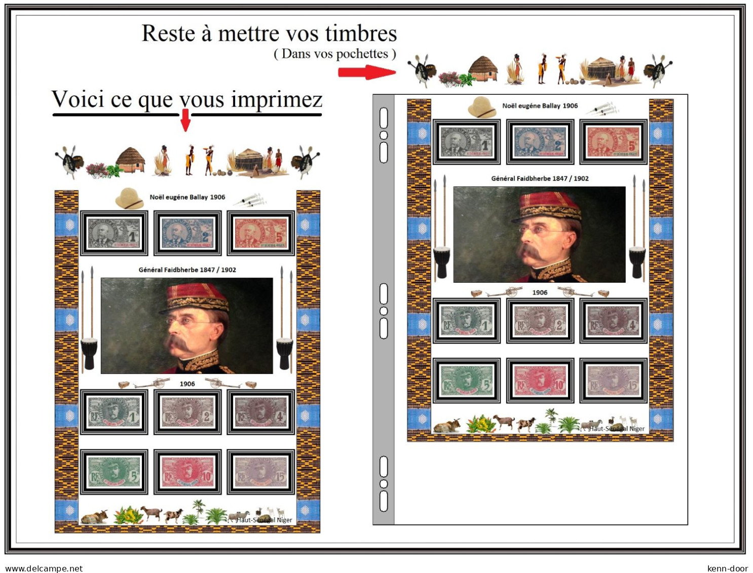 album de timbres à imprimer  HAUT SENEGAL NIGER