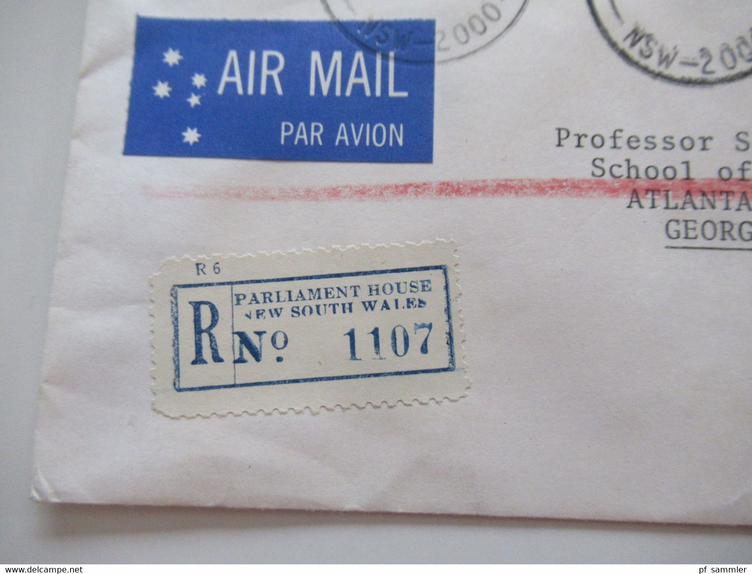 Australien 1980 Air Mail In Die USA Einschreiben Parliament House New South Wales Umschlag Legislative Assembly - Lettres & Documents
