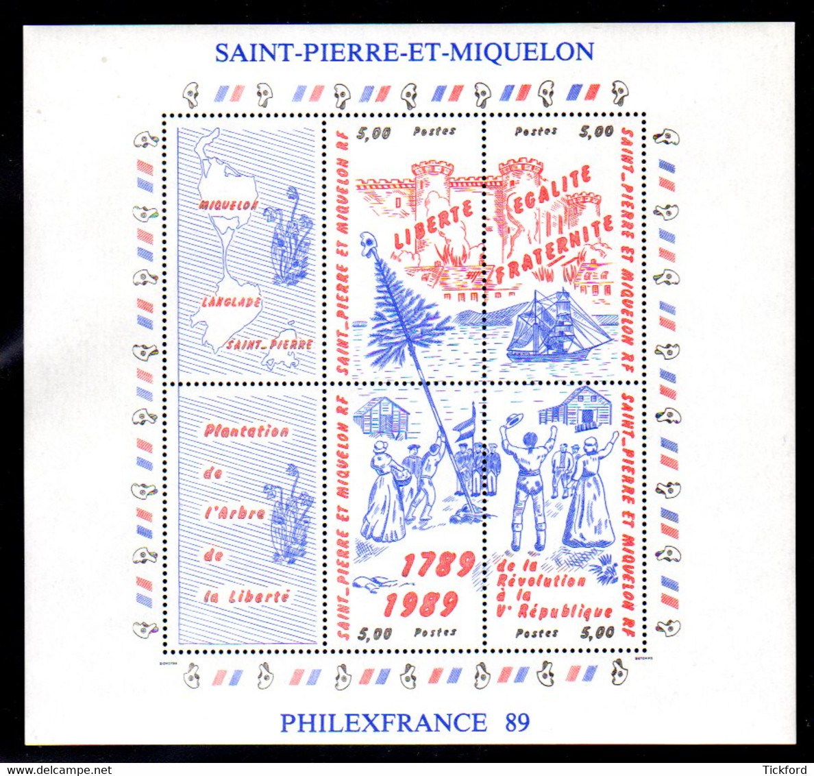 S.P.M. 1989 - Yvert BF 3 -  Neuf **/ MNH - Expo Philatélique "Philexfrance 89" - Blocks & Kleinbögen