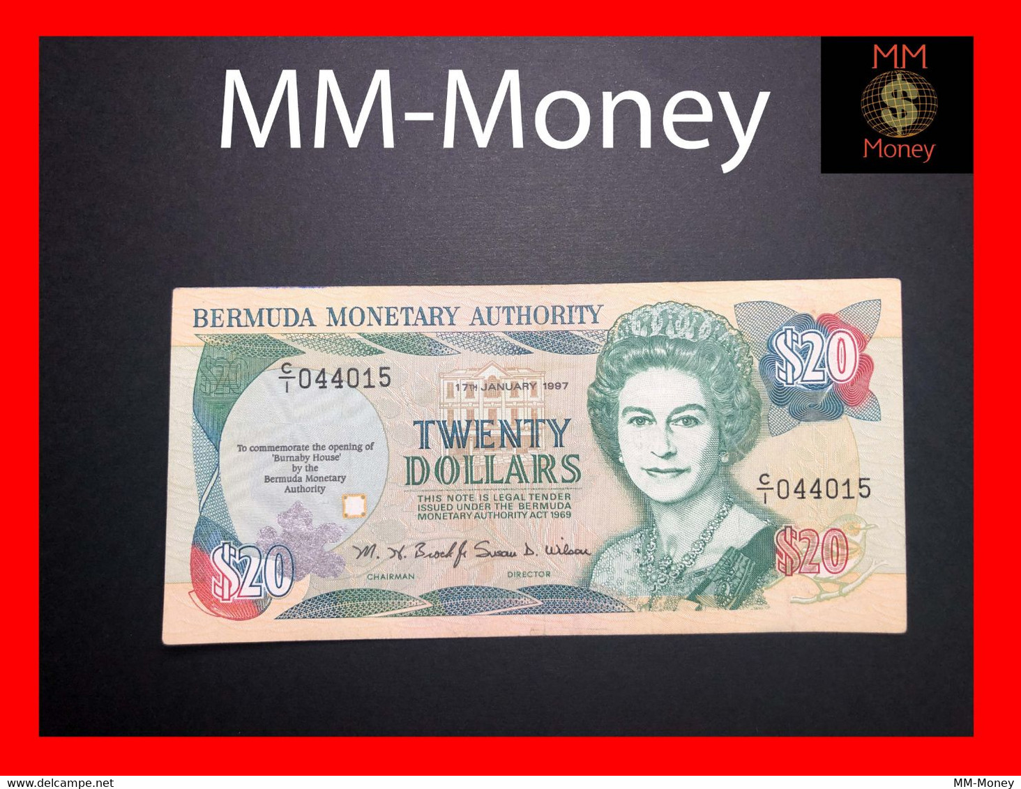 BERMUDA 20 $  17.1.1997  P. 47  "commemorative"   *very Rare*   VF+ - Bermudas