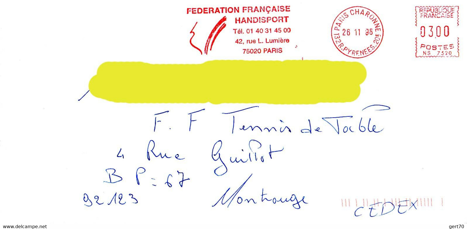 France 1998, Fédération Française Handisport / Sports For The Disabled Association / Red Meter - Sport Voor Mindervaliden