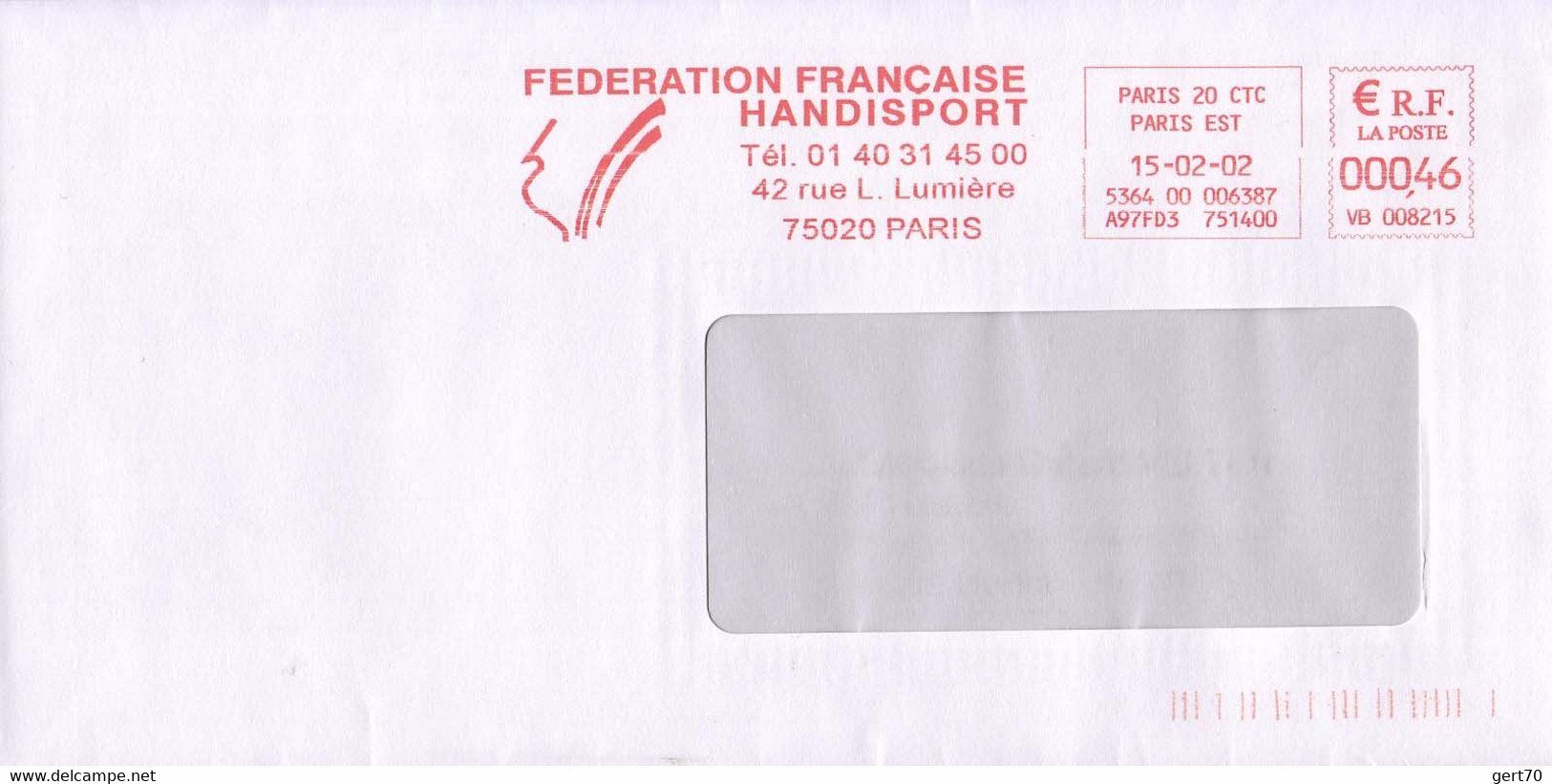 France 2002, Fédération Française Handisport / Sports For The Disabled Association / Red Meter - Sport Voor Mindervaliden