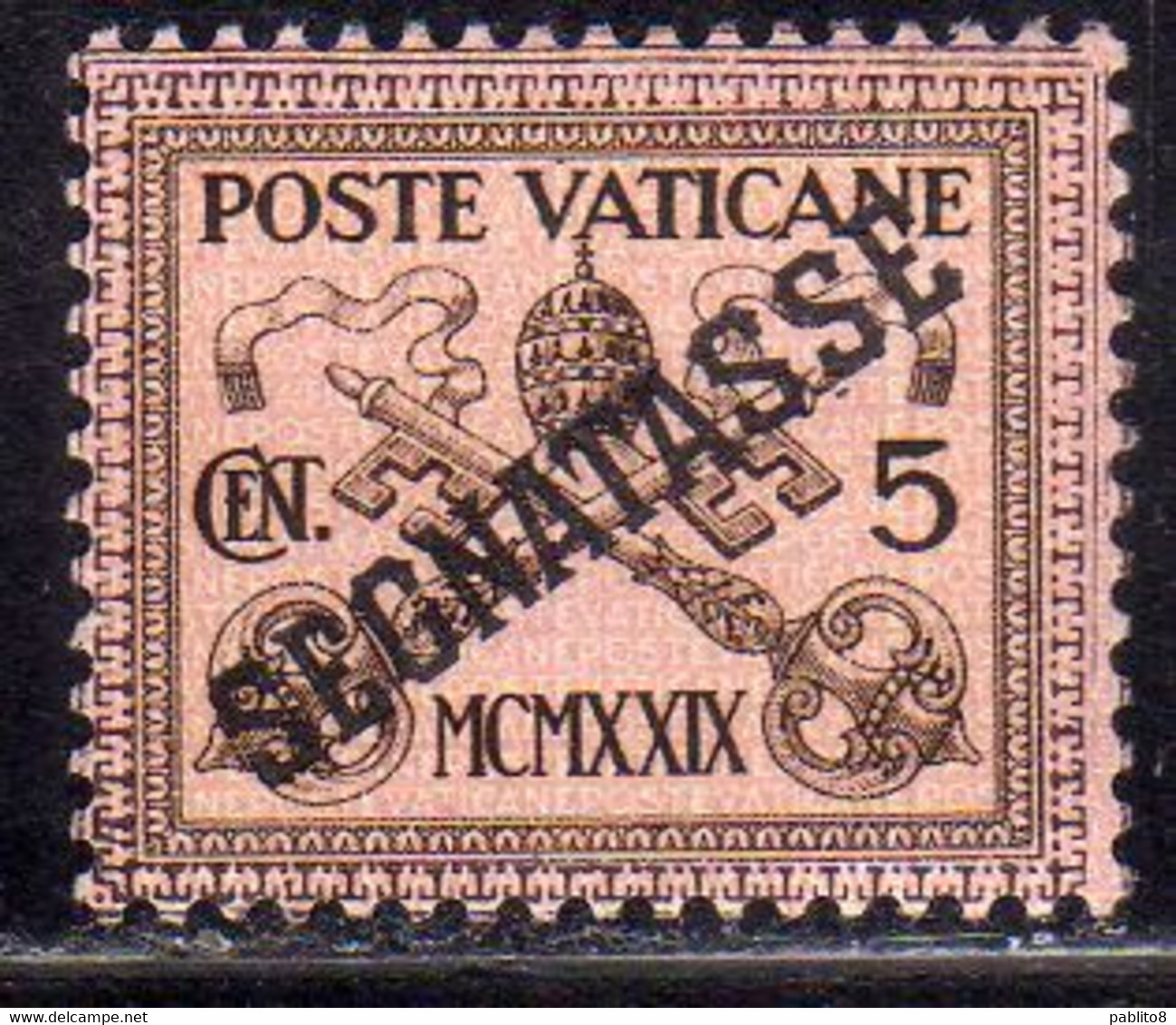 CITTÀ DEL VATICANO VATIKAN VATICAN CITY 1931 SEGNATASSE TAXES DUE TASSE CONCILIAZIONE SOPRASTAMPATO CENT. 5c MNH - Portomarken