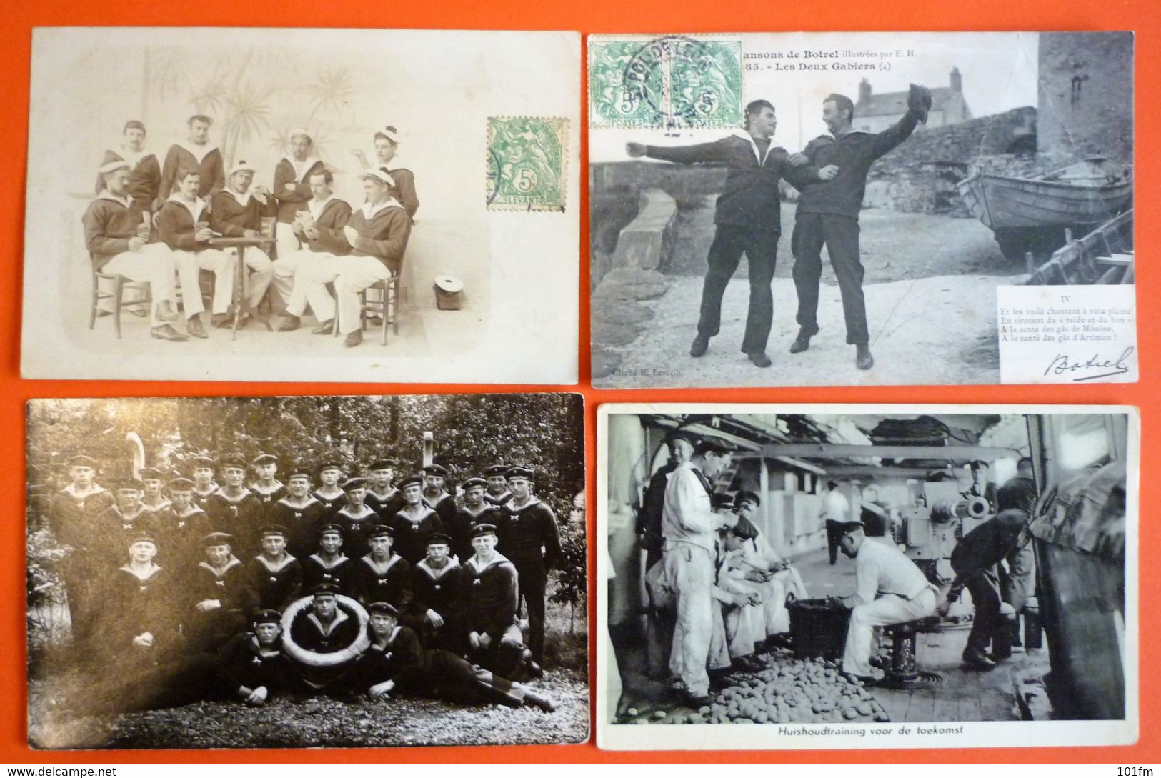 LOT 12 OLD POSTCARDS - MARINES - Uniformen