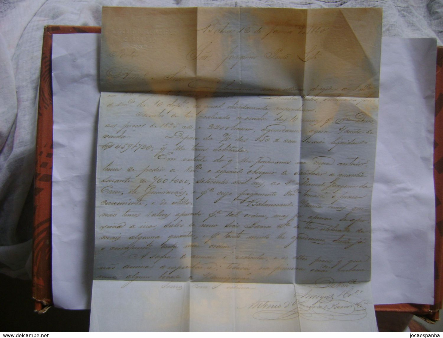 BRAZIL / BRASIL - LETTER SENT FROM BAHIA TO PORTO (PORTUGAL) IN 1860 IN THE STATE - Cartas & Documentos