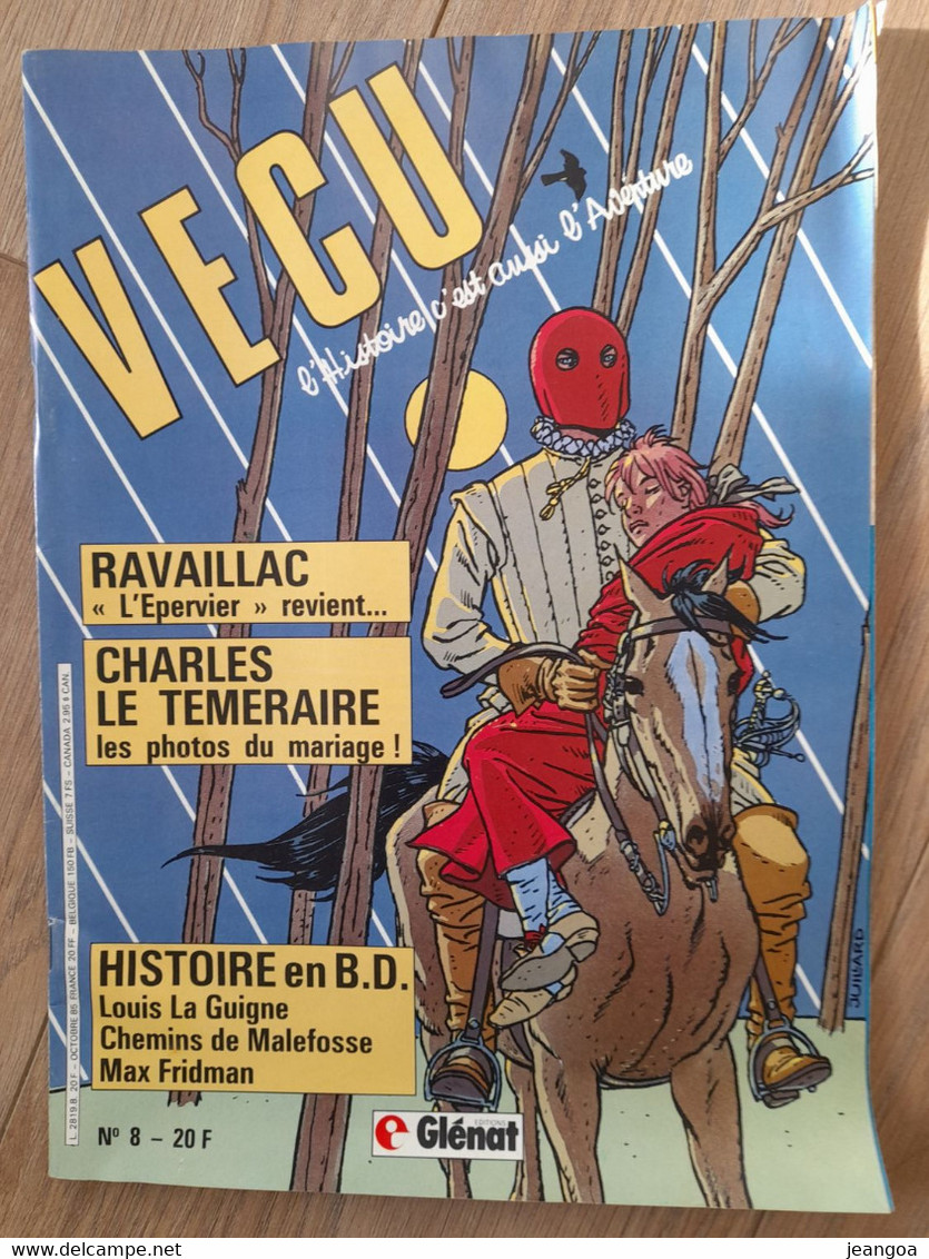 Lot De 3 Mensuels VECU. Edition GLENAT. N°8 Octobre 1985, N°12  Fevrier 1986 Et N°15 Mai1986 - Vécu