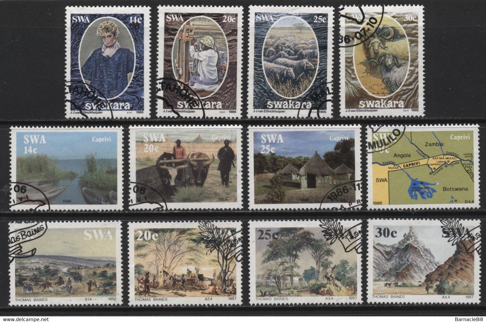 South West Africa (12) 1984 - 1987 10 Different Sets. Mint & Used. Hinged, - Altri & Non Classificati