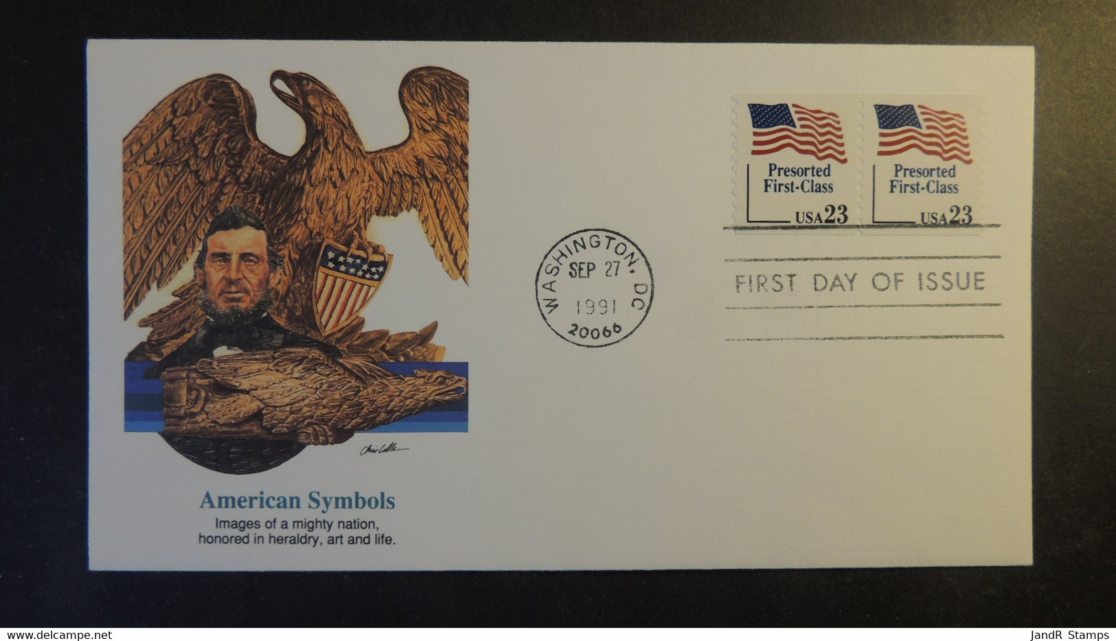 USA 1991 FDC Presorted 1st Class Flags Symbols Washington Postmark Good Used - 1991-2000