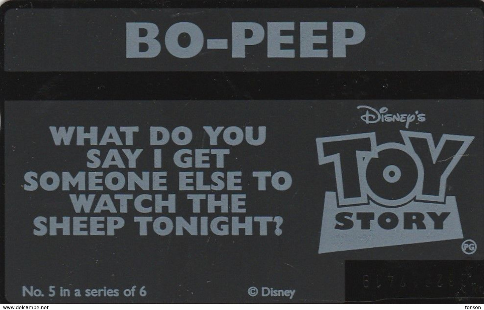 UK, BTA-152, Disney's Toy Story (5) - Bo-Peep, 2 Scans   CN : 662B - BT Allgemeine