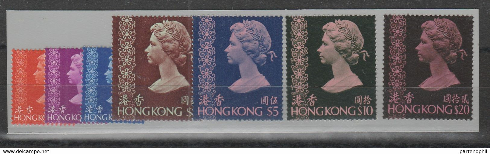 HONG KONG 532 ** 1975-76 - Elisabetta II Tipi Del 1973 Con Dent. 14-14 ½ N. 313A/15. Cat. € 358,00. SPL - Ungebraucht