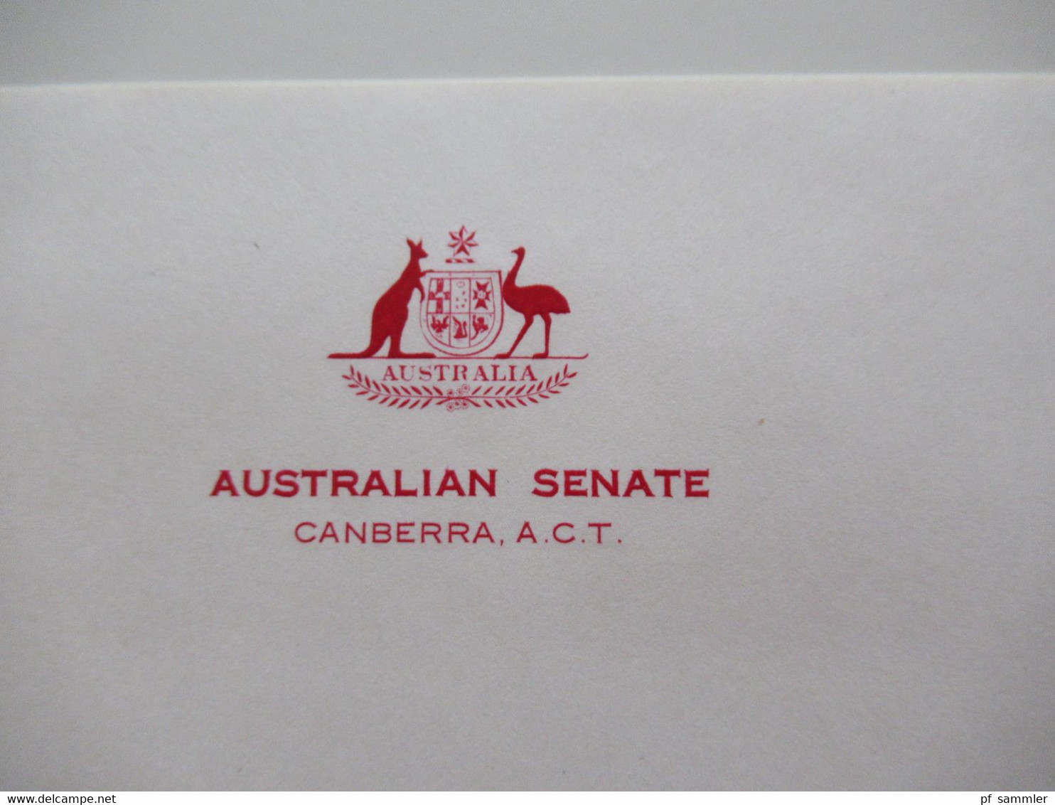 1980 Umschlag Australian Senate (Regierung) Mit Inhalt U. Original Unterschrift K.O. Bradshaw Acting Clerk Of The Senate - Lettres & Documents