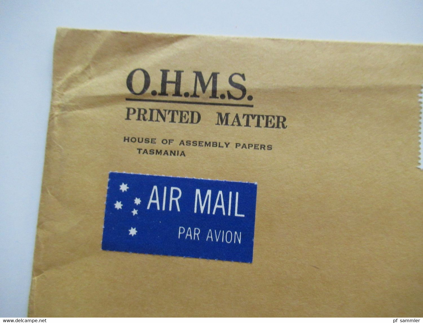 1980 Air Mail Nach Atlanta Umschlag OHMS Printed Matter House Of Assembly Papers Tasmania Inhalt Parliament House Hobart - Storia Postale