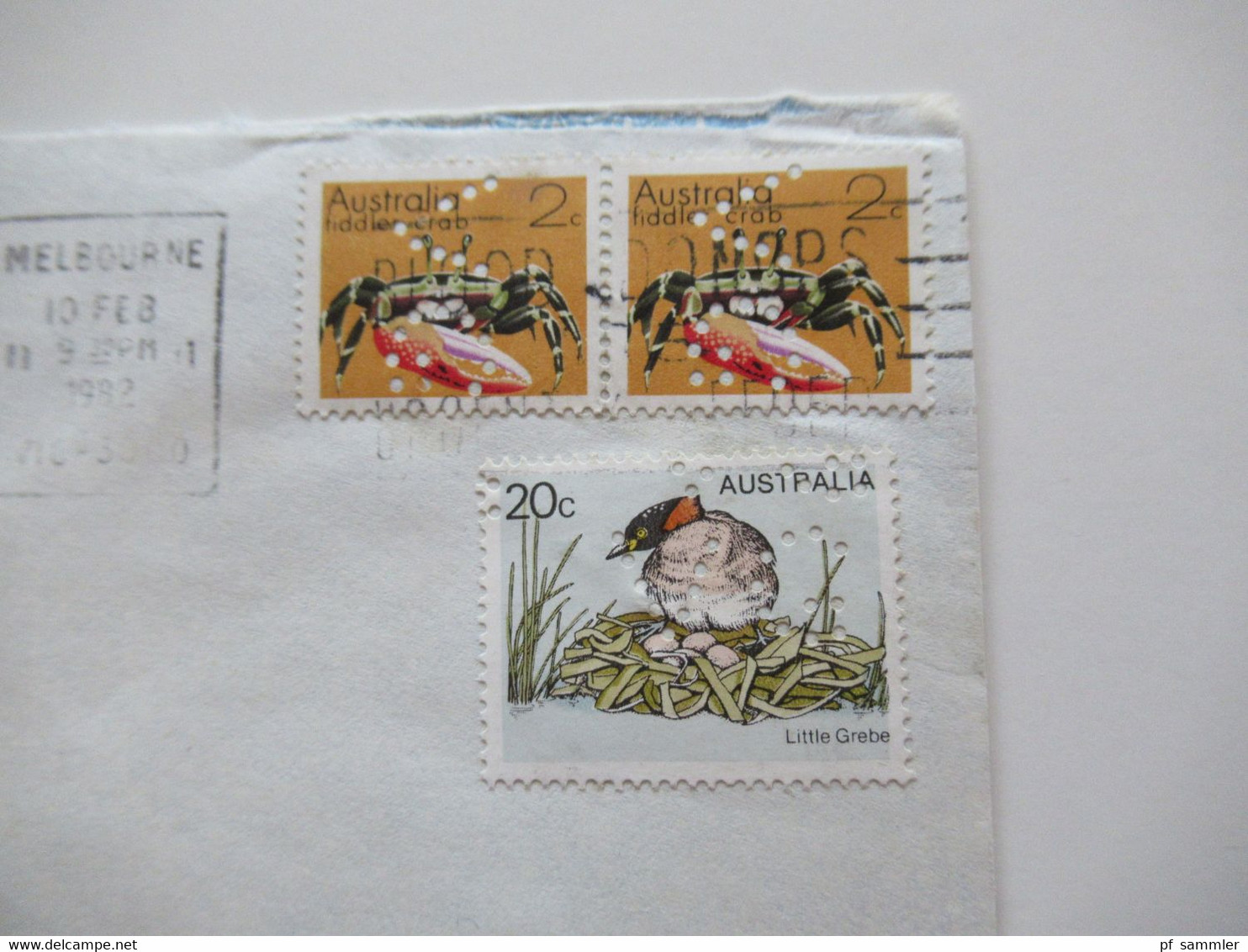 1982 Umschlag Parliament Of Victoria Marken Mit Lochung / Perfin VG An Book Club Associates Crows Nest NSW - Lettres & Documents