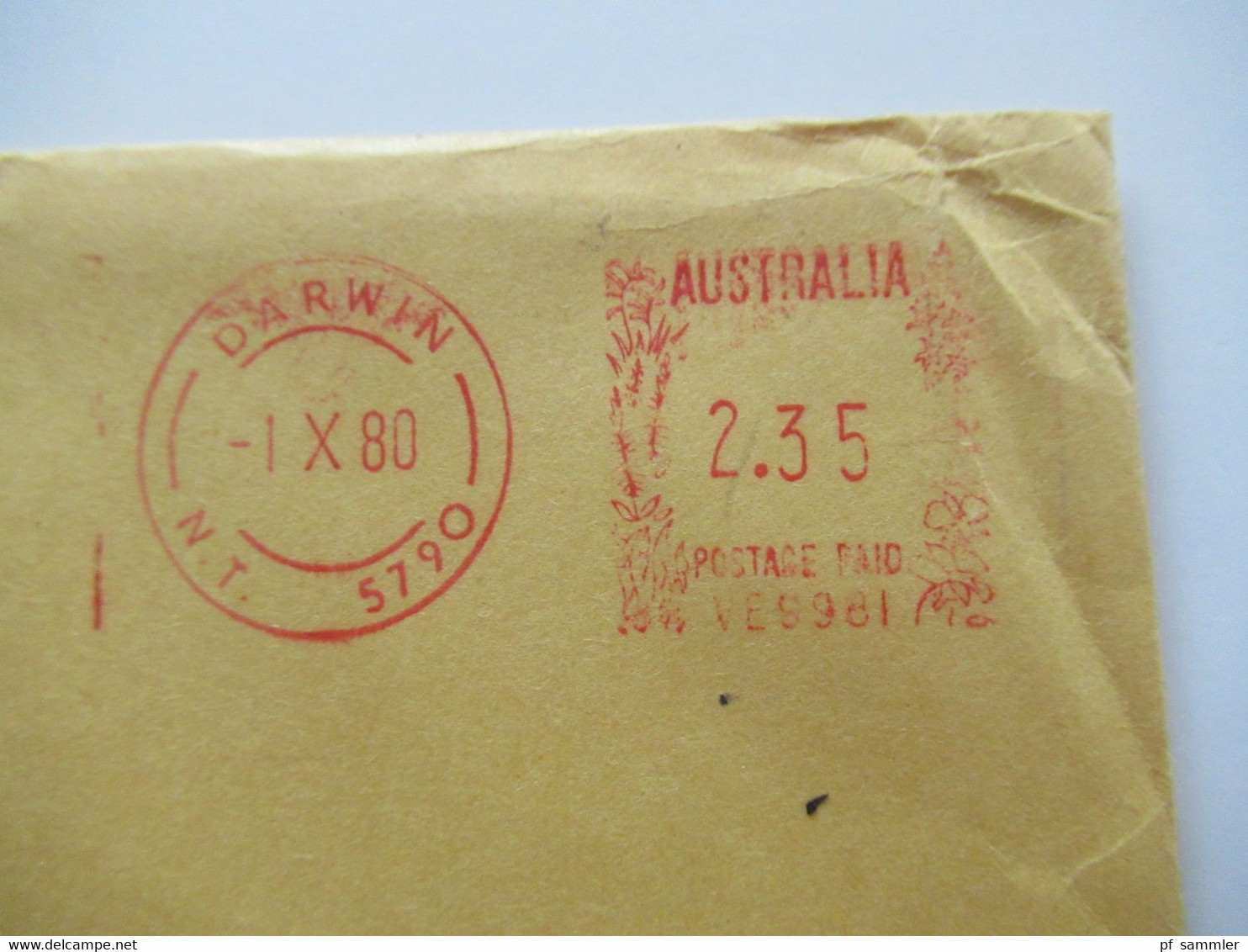 Australien 1980 Freistempel Darwin N.T. 5790 Postage Paid Air Mail Nach Atlanta USA Umschlag The Legislative Assembly - Brieven En Documenten
