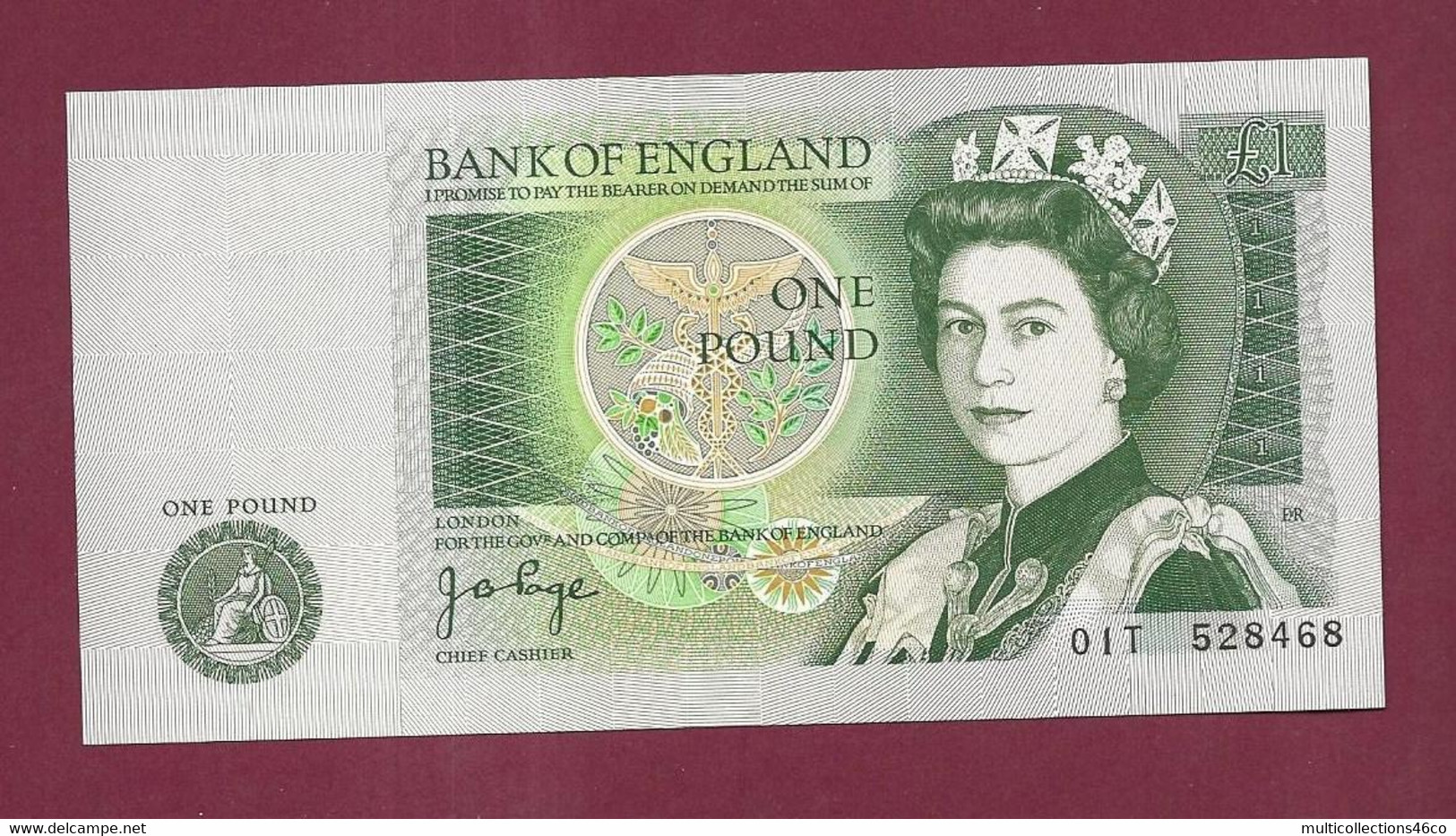 160222 - Billet ROYAUME UNI BANK OF ENGLAND ONE POUND 1 SIR ISAAC NEWTON 1642 1727 Violet - Neuf - 1 Pound