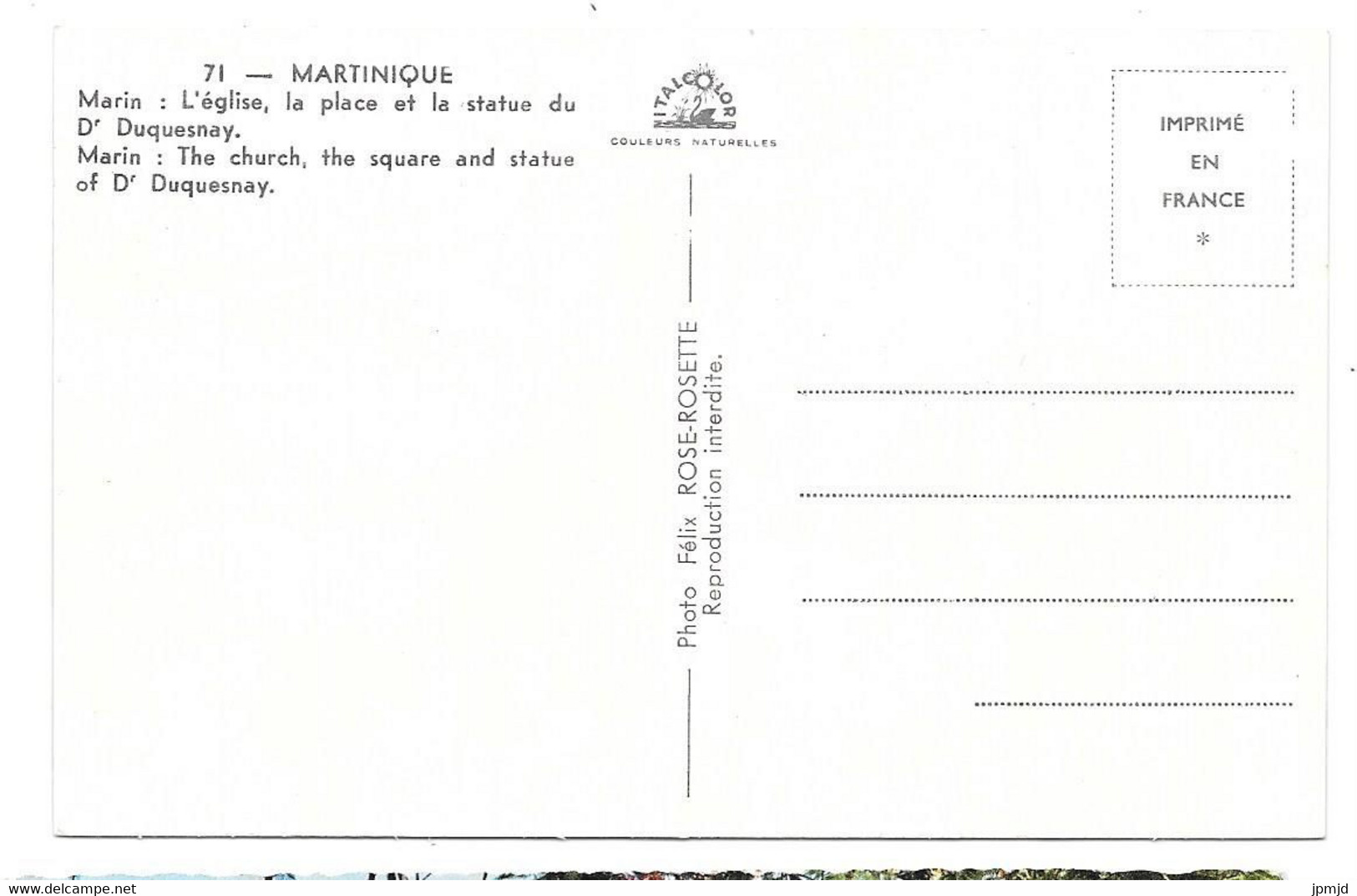 97 - MARTINIQUE - Marin - L'église, La Place Et La Statue Du Dr Duquesnay - Photo Félix ROSE-ROSETTE N° 71 - Le Marin