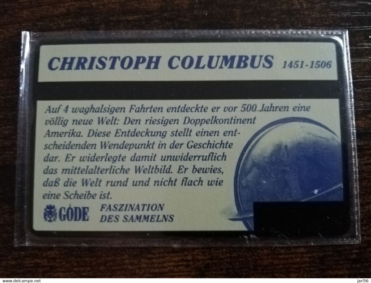 GREAT BRETAGNE  5 UNITS CHRISTOPH COLUMBUS    MINT CARD   **8855** - BT Emissions Etrangères