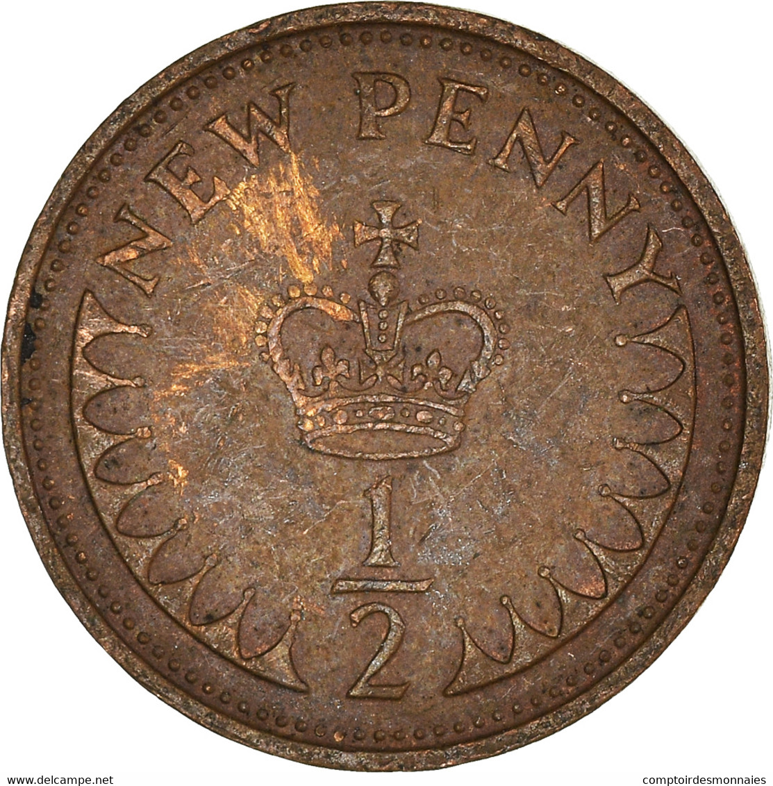 Monnaie, Grande-Bretagne, 1/2 New Penny, 1971 - 1/2 Penny & 1/2 New Penny