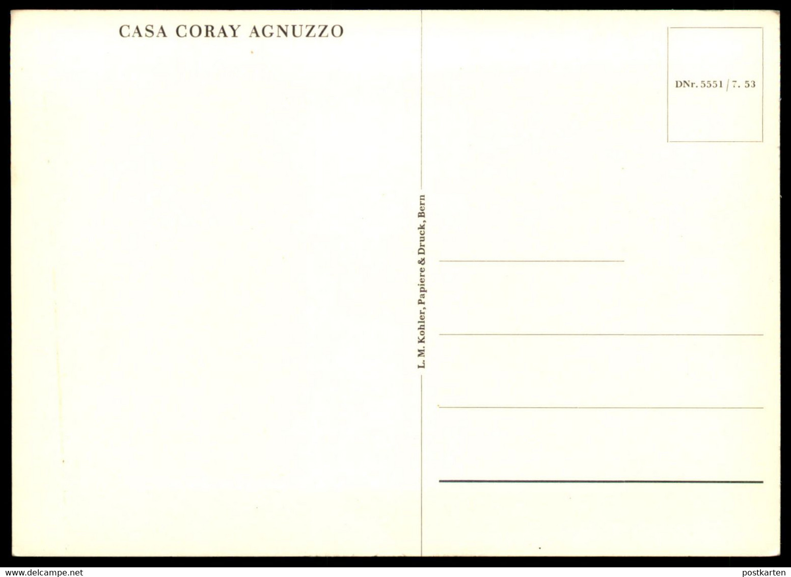 ÄLTERE POSTKARTE AGNUZZO CASA CORAY Muzzano Tessin Suisse Schweiz Postcard Cpa Ansichtskarte AK - Muzzano