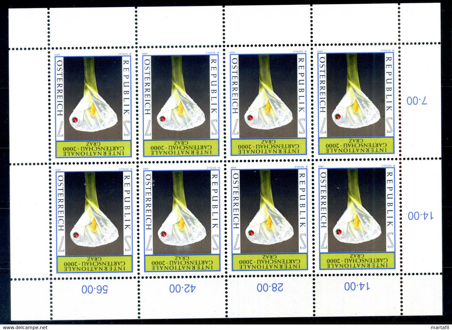 2000 AUSTRIA Minifoglio SET MNH ** - Blocks & Sheetlets & Panes