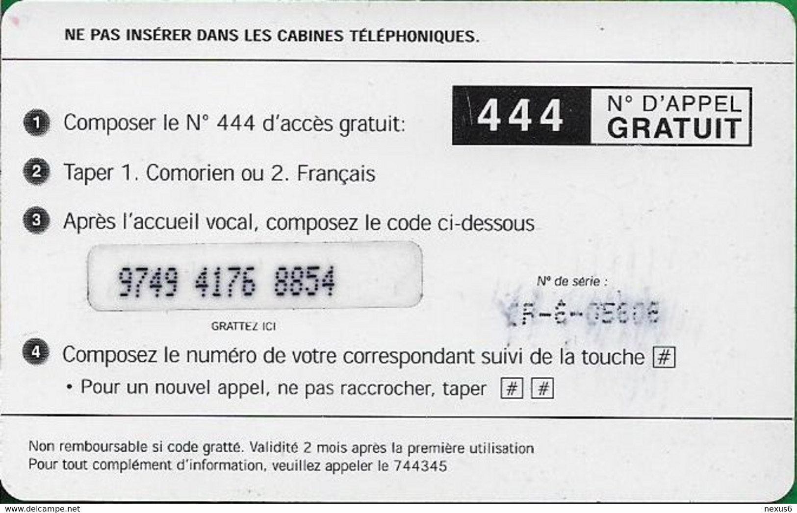 Comoros - S.N.P.T. - Archipel Aux Parfums, GSM Refill 2.500CF, Used - Comores