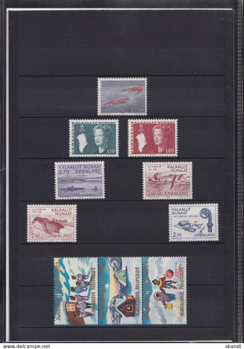 GRÖNLAND 1982 Mi-Nr. 133-139 Jahresmappe - Year Set ** MNH - Annate Complete