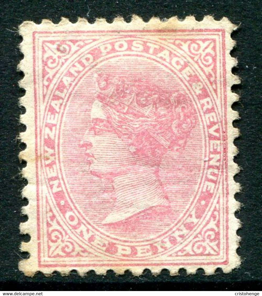 New Zealand 1882-1900 Second Sideface - Wmk. 6mm - P.12 X 11½ - 1d Rose - Die I - HM (SG 187) - Odd Tone - Nuovi