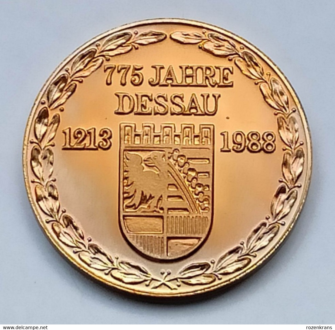 Old Medal DDR, Dessau Medaille Ancienne 1988 775 Jahrfeier Dessau - Hugo Junkers (1859-1935) Deutschland Germany - Andere & Zonder Classificatie