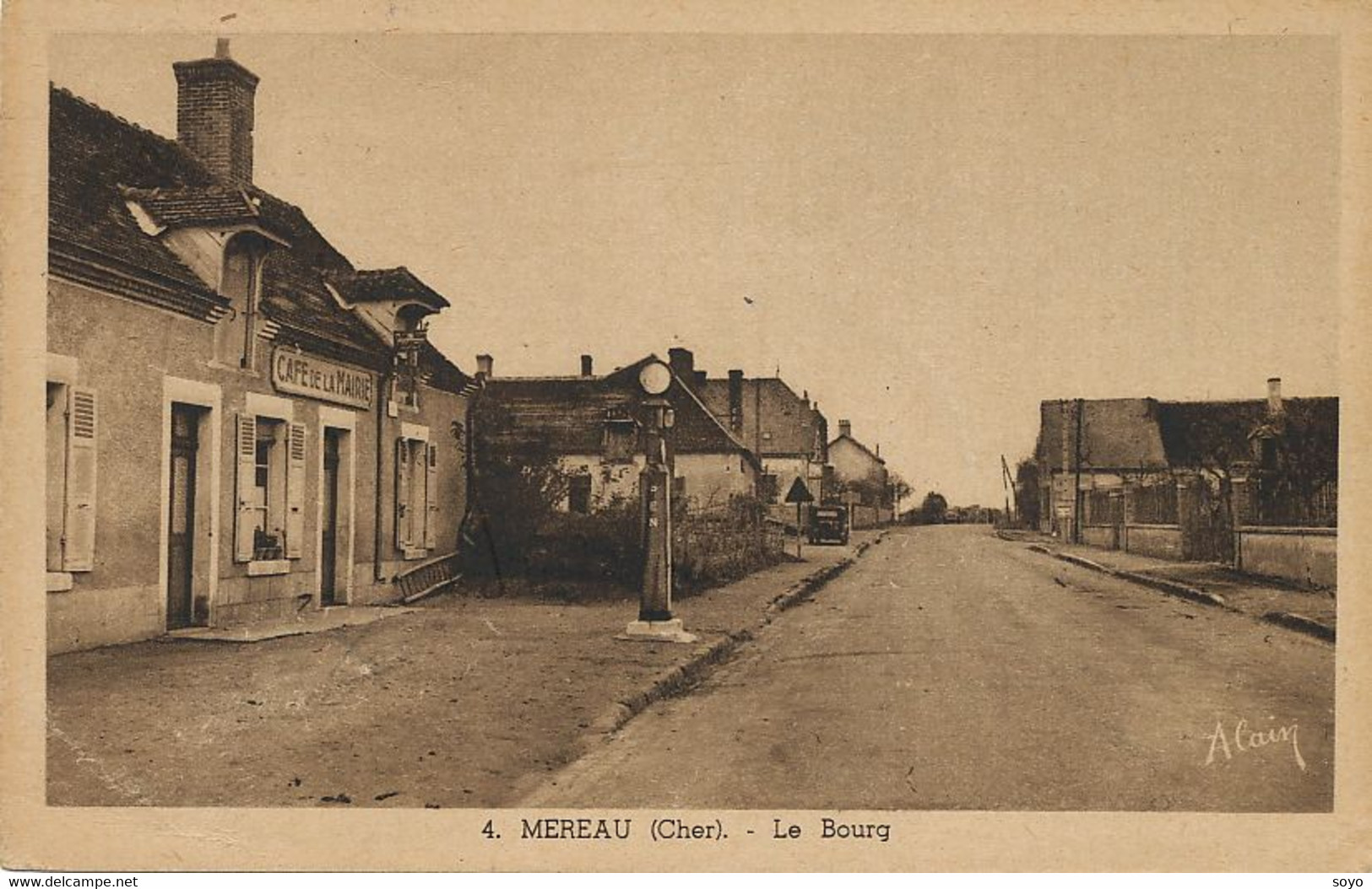 Pompe à Essence Café De La Mairie à Mereau Cher Cachet Mariane Gandon 1952 Petrol Station - Mercanti