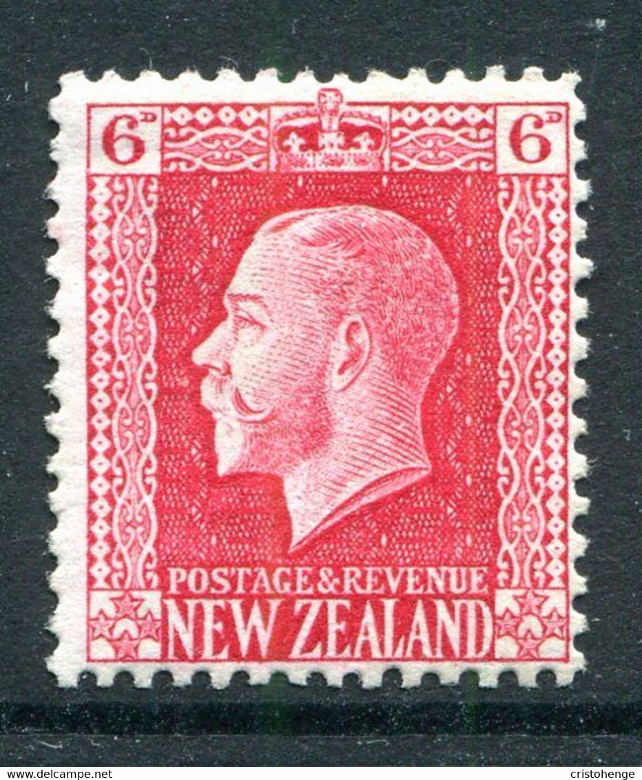 New Zealand 1915-30 KGV - Recess - P.14 X 13½ - 6d Carmine - Shade - HM (SG 425) - Unused Stamps