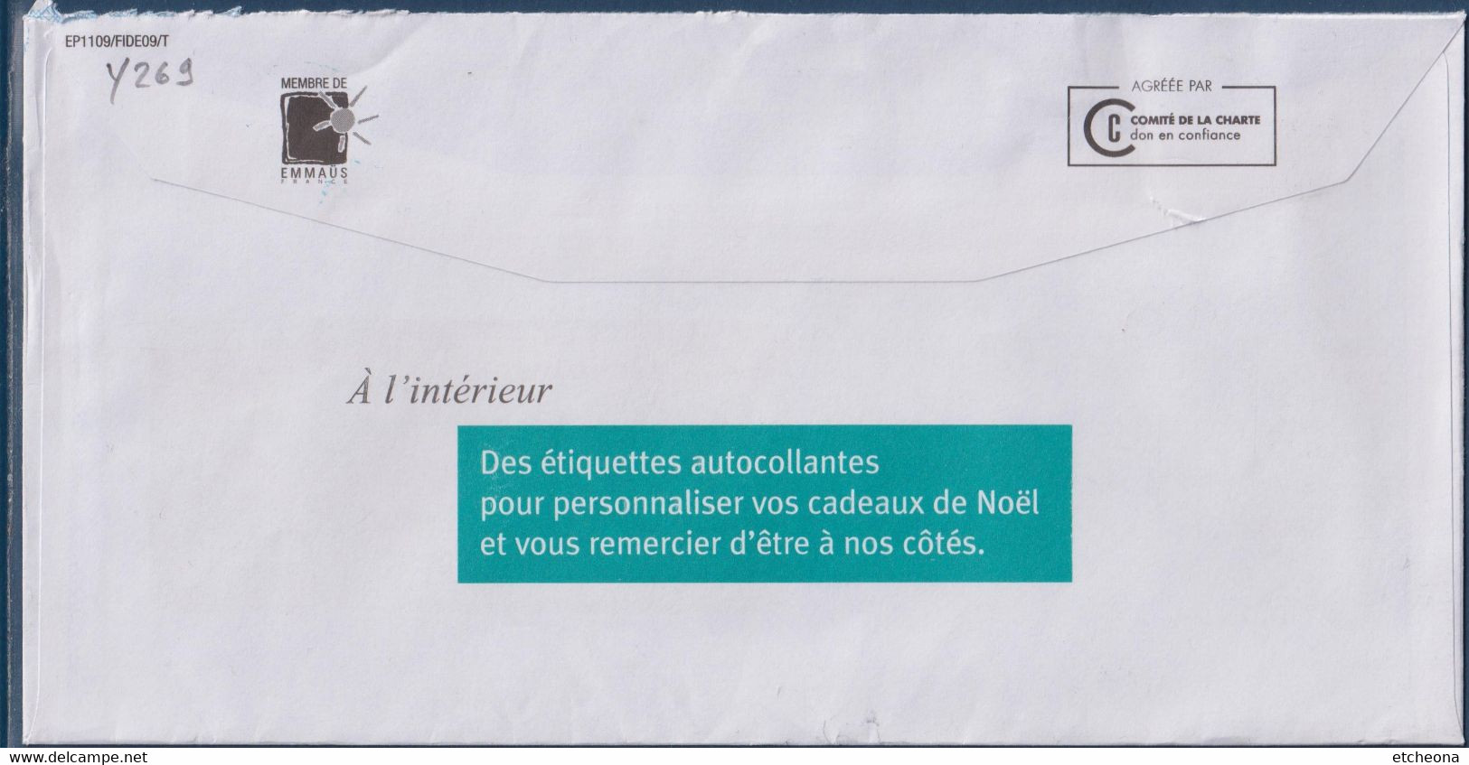 Fondation Abbé Pierre Destinéo 35g Oblitéré 18.11.10 Sur Enveloppe Cadre Philaposte - Lettres & Documents