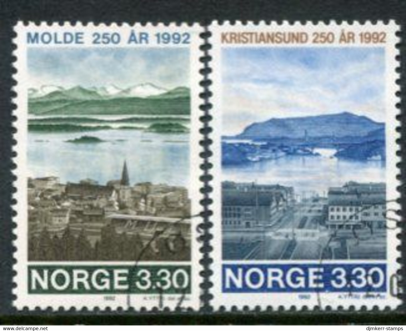 NORWAY 1992 Molde And Kristiansound Anniversaries Used.   Michel 1098-99 - Usados