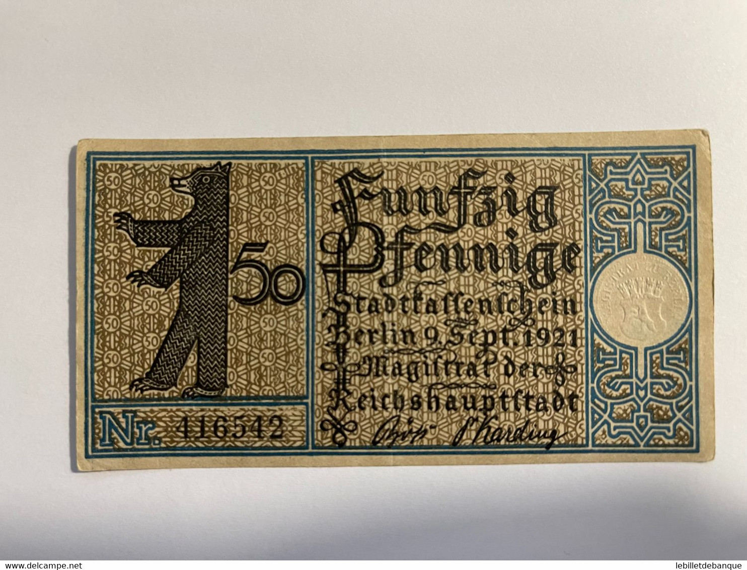 Allemagne Notgeld Berlin 50 Pfennig - Collections