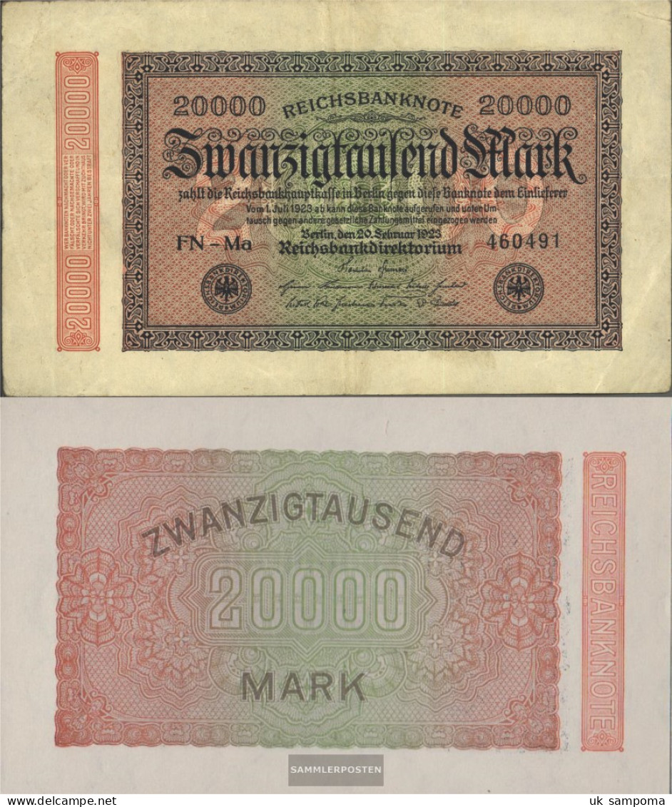 German Empire Rosenbg: 84j, Watermark Shaft Used (III) 1923 20.000 Mark - 20000 Mark