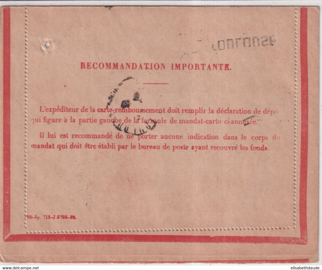 1933 - PAIX PERFORE (PERFIN) ! + TAXE ! Sur CARTE-LETTRE RECO REMBOURSEMENT De TOULOUSE => AVEYRON "REFUSE" => RETOUR - Cartas & Documentos