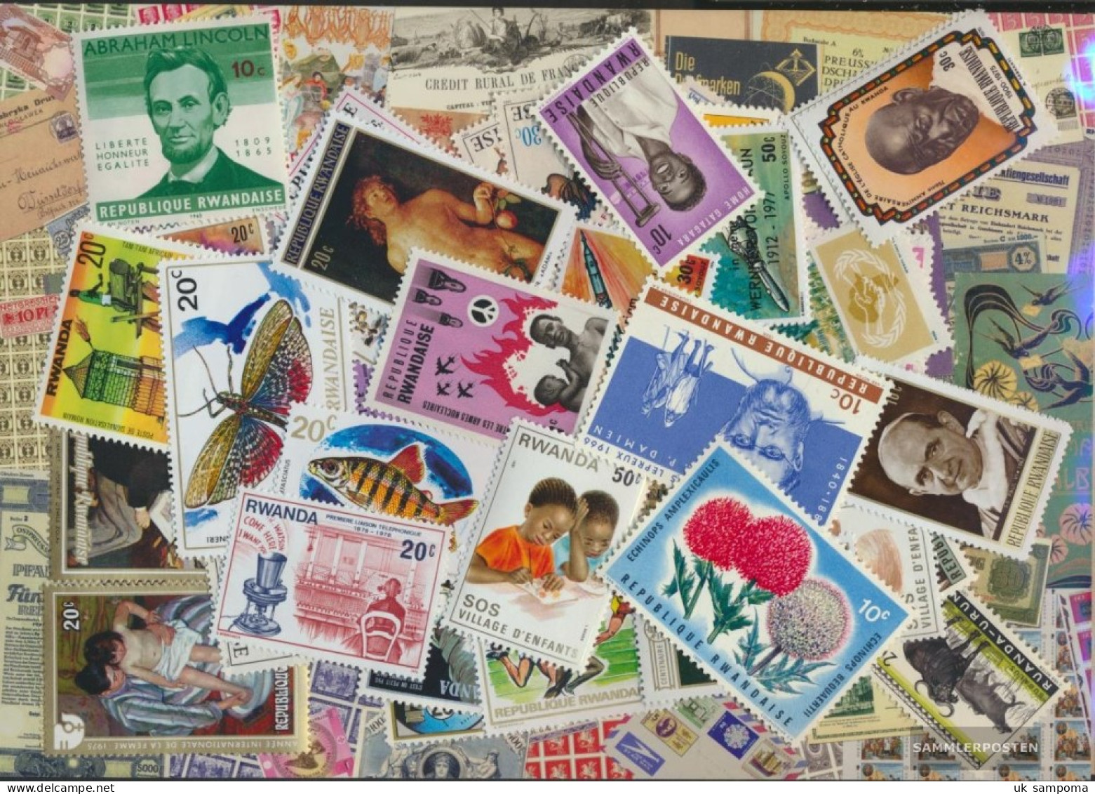 Rwanda 50 Various Stamps - Verzamelingen