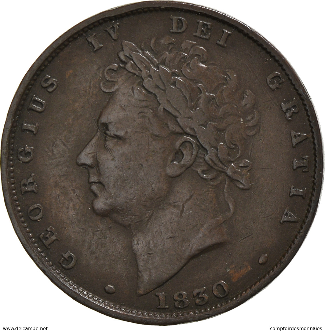 Monnaie, Grande-Bretagne, George IV, Farthing, 1830, Londres, TB+, Cuivre - B. 1 Farthing