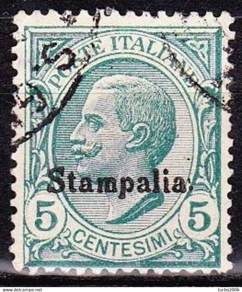 DODECANESE 1912 Black Overprint STAMPALIA On 5 Cent Green From Italy Vl. 2 - Dodécanèse