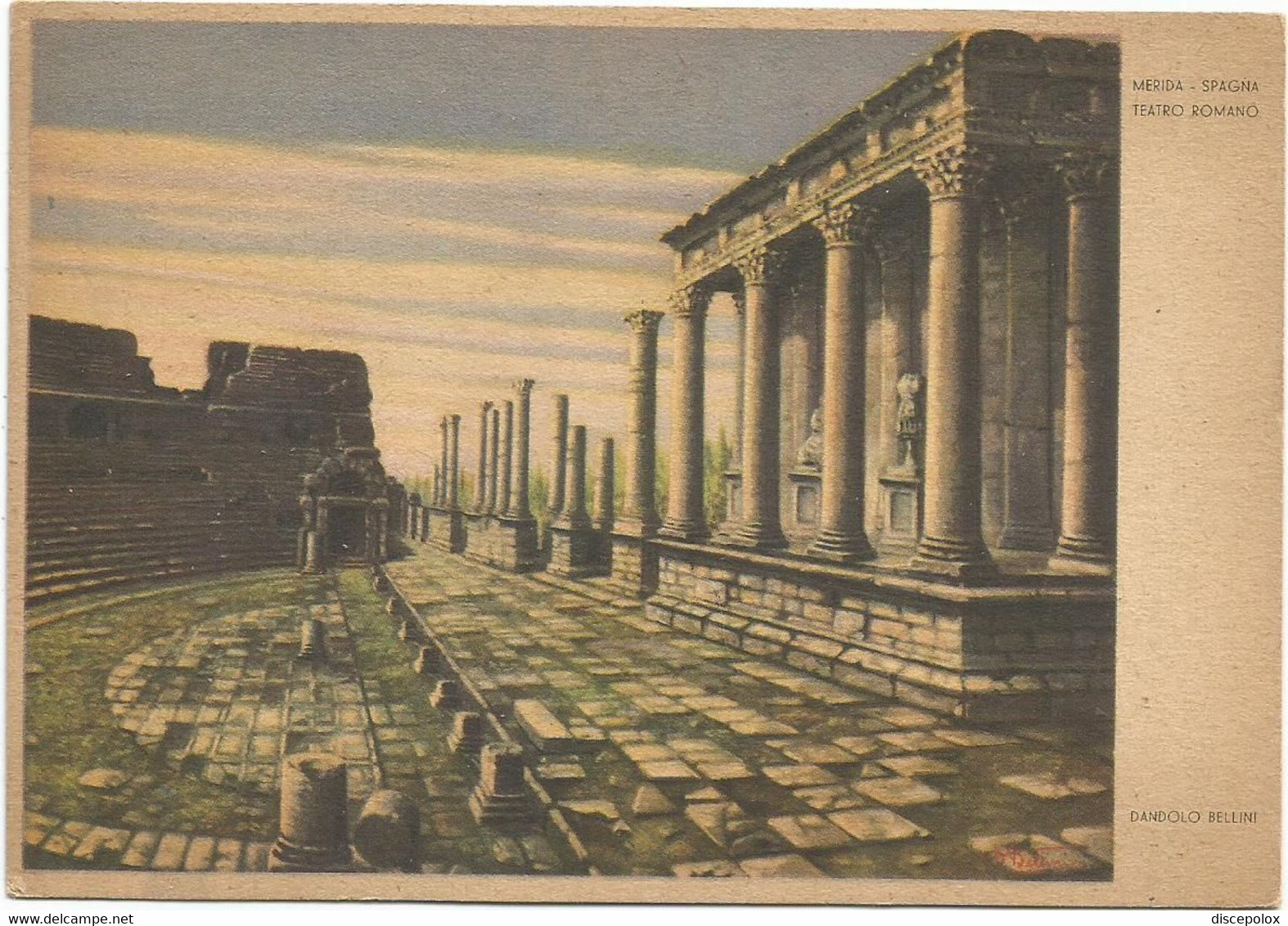 AB1731 Merida - Teatro Romano - Illustrazione Illustration Dandolo Bellini / Non Viaggiata - Mérida