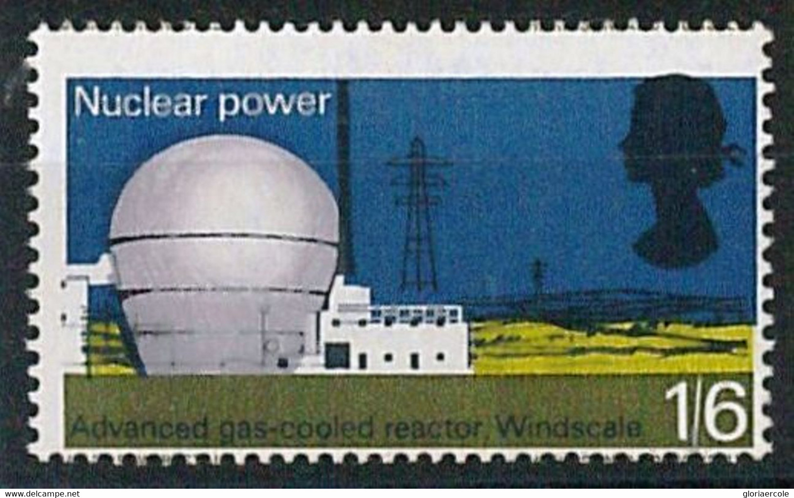 66226 - Great Britain- STAMP ERROR: Nuclear Power Stamp SHIFTED PERFORATION - Errors, Freaks & Oddities (EFOs