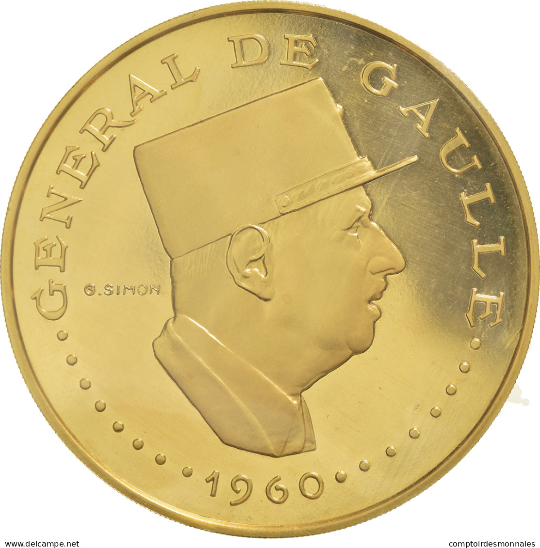 Monnaie, Tchad, De Gaulle, 10000 Francs, 1960, Paris, FDC, Or, KM:11 - Tchad