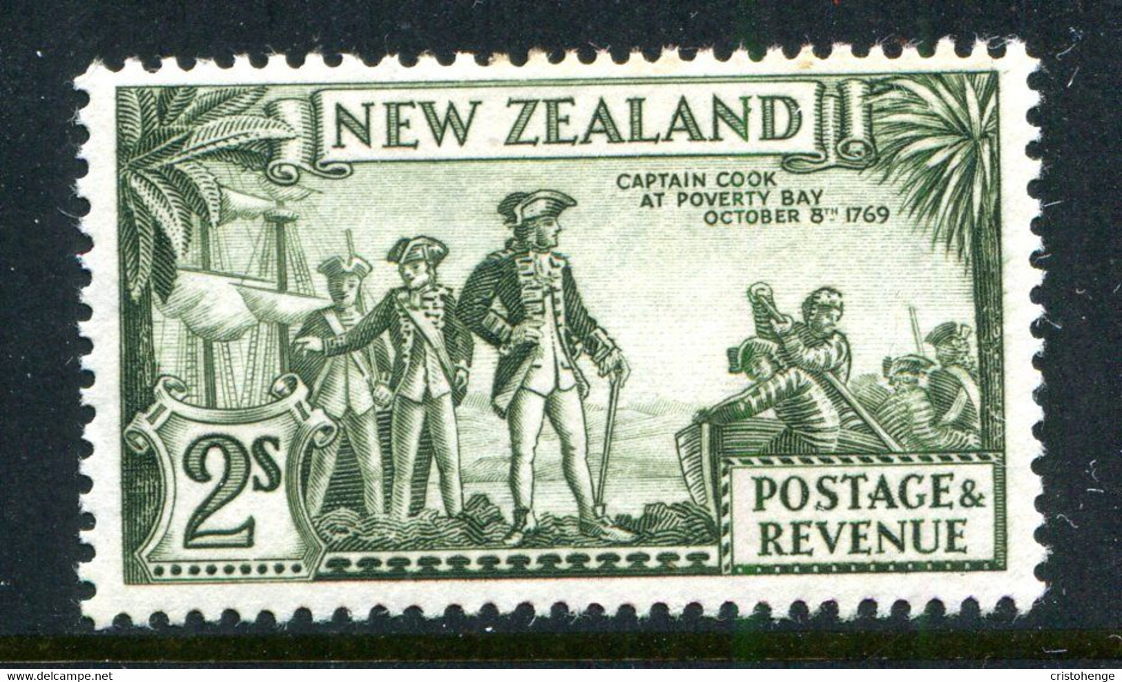 New Zealand 1935-36 Pictorials - Single Wmk. - 2/- Captain Cook - P.13-14 X 13½ HM (SG 568) - Neufs