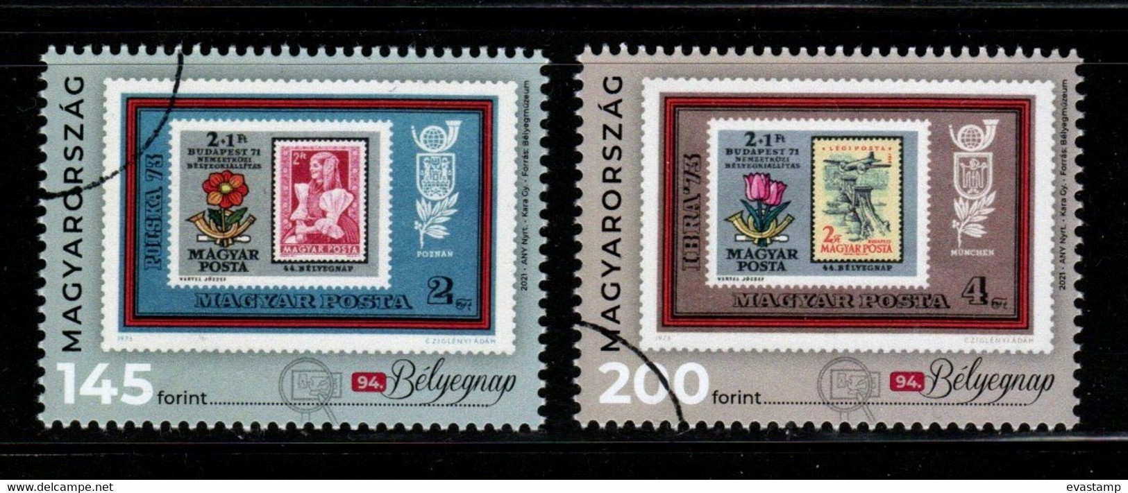 HUNGARY - 2021.SPECIMEN Cpl.Set  -  94th Stamp Day /  Hunfila 2021 Budapest National Stamp Exhibition MNH!!! - Essais, épreuves & Réimpressions