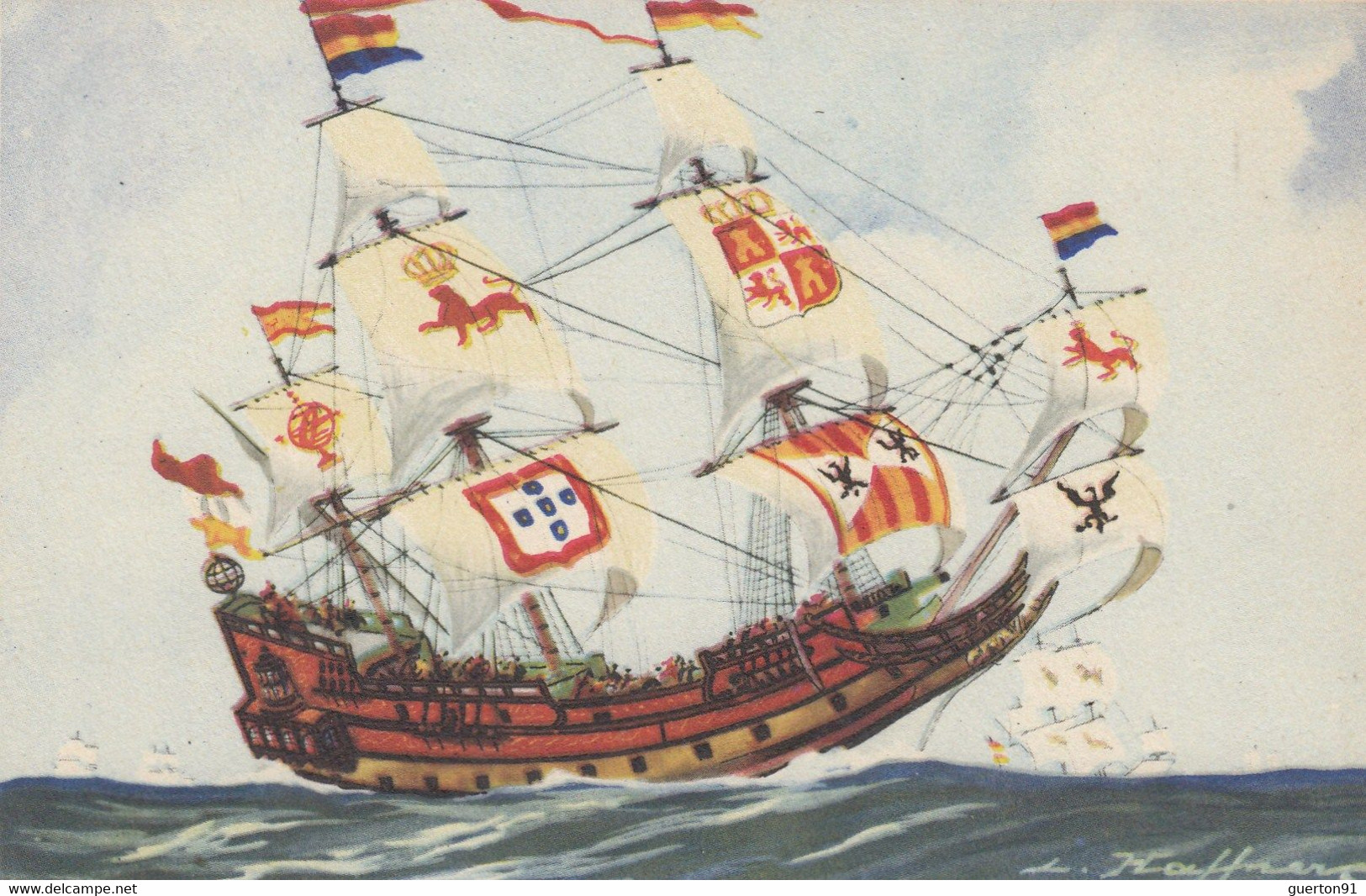 CPA ( Illustrateur Bateau) HAFFNER  Galion  (b Theme 6) - Haffner