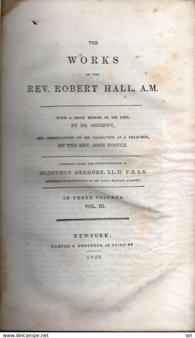 B 4540 -  Libro, Robert Hall - 1800-1849