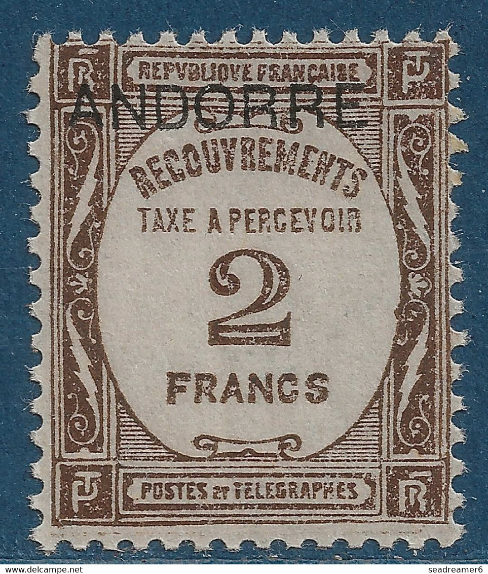 Andorre Français Taxe N°14* Faible Trace De Charnière Tres Frais & TTB Signé Calves - Unused Stamps