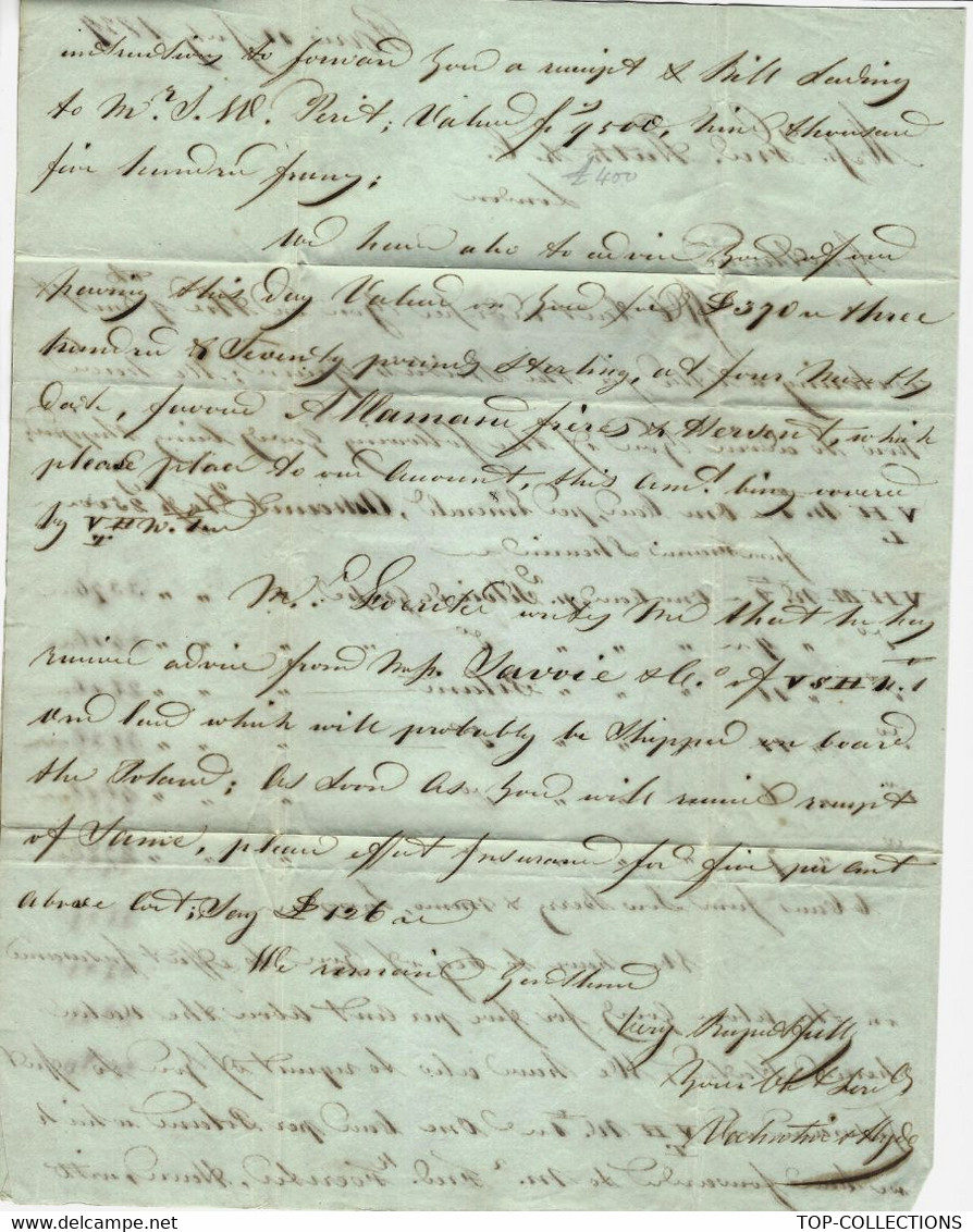 1839 LAC De Paris Valentin Et Hyde BANQUE NEGOCE FINANCE Pour Frederick Huth Banque Bank Londres VOIR SCANS+HISTORIQUE - United Kingdom