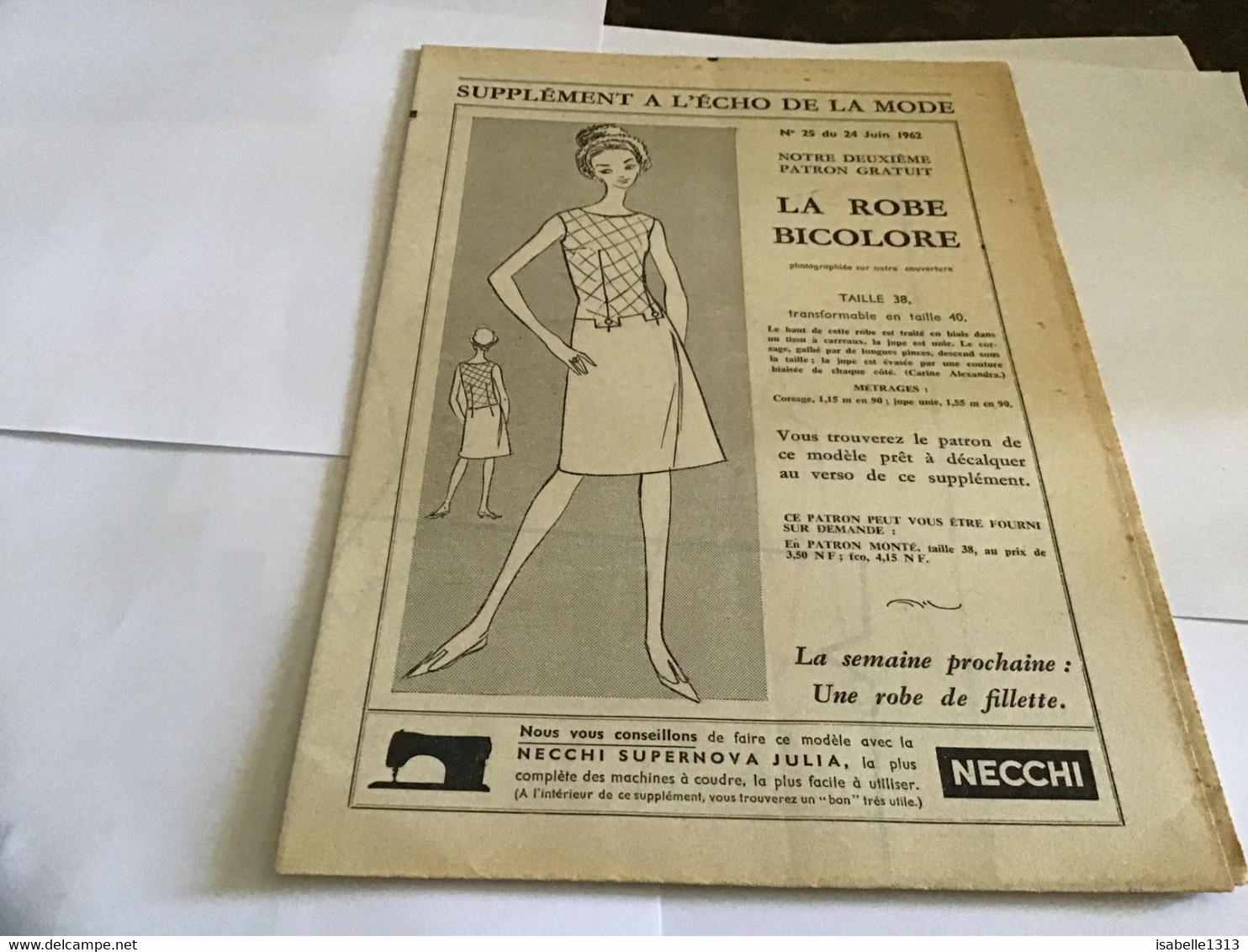 Patron De Couture L écho  De La Mode1962 - Patrons